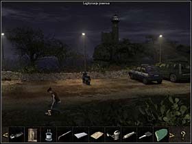 Sylvie dociera na Gozo późnym wieczorem, wokół zapadły już ciemności - Parking; kemping; świątynia - Wyspa Gozo, 4 listopada 2008 - Chronicles of Mystery: Rytuał Skorpiona - poradnik do gry