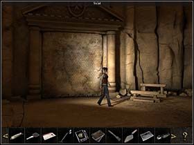 Nasza bohaterka wchodzi do tym razem rzęsiście oświetlonych podziemi, gdzie kieruje się do komnaty (w lewo), a tam do jej serca - Ruiny; świątynia; podziemia - Wyspa Gozo, 4 listopada 2008 - Chronicles of Mystery: Rytuał Skorpiona - poradnik do gry