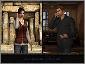 Na miejscu wędruje w stronę ruin, skąd po krótkiej rozmowie z turystką biegnie do świątyni - Świątynia na Gozo - La Valletta; wyspa Gozo, 5 listopada 2008 - Chronicles of Mystery: Rytuał Skorpiona - poradnik do gry