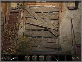 Przespawszy podróż, Sylvie budzi się w furgonetce stojącej na dziedzińcu niezidentyfikowanego przez nią na razie miejsca - Dziedziniec; podcienia - Watykan, 8 listopada 2008 - Chronicles of Mystery: Rytuał Skorpiona - poradnik do gry