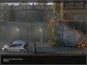 Oczywiście kieruje się do niszy, gdzie wdrapuje się na szczyt muru - Gabinet kardynała; szczyt muru, ulica - Watykan, 8 listopada 2008 - Chronicles of Mystery: Rytuał Skorpiona - poradnik do gry