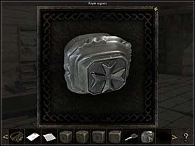 Prosi Stefano o zrobienie odlewu sygnetu na podstawie wykonanego w wosku odcisku - Hol; warsztat; przystań - La Valletta; wyspa Gozo, 9 listopada 2008 - Chronicles of Mystery: Rytuał Skorpiona - poradnik do gry