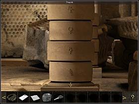 Na szczycie następnego postumentu (pierwszy po prawej) znajduje się kostka z symbolem Jupitera - Podziemia - La Valletta; wyspa Gozo, 9 listopada 2008 - Chronicles of Mystery: Rytuał Skorpiona - poradnik do gry