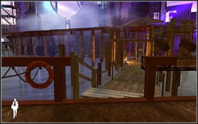 Po minięciu pierwszej kamery [01] wejdź na drewnianą kładkę i przejdź na drugą stronę - Etap III - Opera House (cz.1) | Quantum of Solace - Quantum of Solace - poradnik do gry