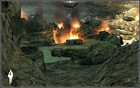 Zbiegnij szybko na dół, w stronę małego jeziorka z wodą - Etap IV - Sink Hole | Quantum of Solace - Quantum of Solace - poradnik do gry