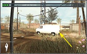 Następnie szybko zeskocz na ziemię i podbiegnij (najlepiej sprintem) do odjeżdżającego białego auta - Etap VI - Construction Site | Quantum of Solace - Quantum of Solace - poradnik do gry