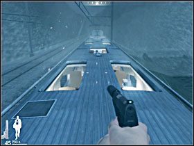 Następnie przeskocz na sąsiedni wagon i przygotuj się do walki - Etap X - Montenegro Train (cz.1) | Quantum of Solace - Quantum of Solace - poradnik do gry