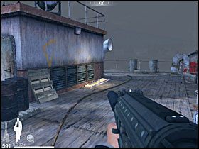 Obejdź pokład dookoła (pokonując ostatniego niedobitka, który pojawił się na dole, na poprzednim placu boju) - Etap XIII - Barge (cz.2) | Quantum of Solace - Quantum of Solace - poradnik do gry