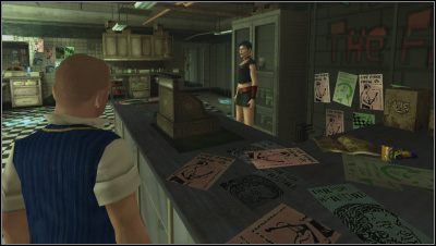 Na koniec zwrócę jeszcze uwagę na dwa rarytasy - sklep z komiksami i salon tatuaży - Sklepy | Podstawy Bully Scholarship Edition - Bully: Scholarship Edition - poradnik do gry