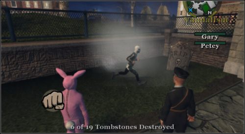 W piątym rozdziale, w odblokowanej dzielnicy przemysłowej znajduje się magazyn, a w nim zaraz po lewej stronie skupisko nagrobków z obchodów zmarłych - Nagrobki | 100% w Bully Scholarship Edition - Bully: Scholarship Edition - poradnik do gry