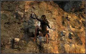 Ponad pierwszą dziurą przejdziesz wykorzystując wystające z lewej ściany kamienie - Mediterranean Sea - Niflheim (cz.2) | Solucja Tomb Raider Underworld - Tomb Raider: Underworld - poradnik do gry