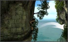 Obejdź skałę dookoła i przejdź maksymalnie w lewą stronę - Coastal Thailand - Remnants (cz.1) | Solucja Tomb Raider Underworld - Tomb Raider: Underworld - poradnik do gry