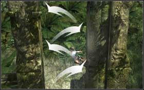 Z niej przeskocz na gzyms,, z którego odbij się w kierunku kawałka belki wmurowanej w kolumnę stojącą w drugim rzędzie - Coastal Thailand - Remnants (cz.2) | Solucja Tomb Raider Underworld - Tomb Raider: Underworld - poradnik do gry