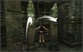 Teraz podejdź do kolumny obok i wetknij drążek w odpowiednie miejsce, a następnie się na niego podciągnij - Coastal Thailand - Bhogavathi (cz.1) | Solucja Tomb Raider Underworld - Tomb Raider: Underworld - poradnik do gry