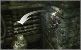 Z ostatniego filara przeskocz na ścianę i potem przejdź po kamieniach na gzyms powyżej - Coastal Thailand - Bhogavathi (cz.1) | Solucja Tomb Raider Underworld - Tomb Raider: Underworld - poradnik do gry