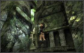 Wskocz na belkę, a następnie skocz w kierunku krawędzi widocznej naprzeciwko - Coastal Thailand - Bhogavathi (cz.3) | Solucja Tomb Raider Underworld - Tomb Raider: Underworld - poradnik do gry