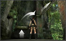 Odwróć się, przeskocz jeszcze wyżej po prawo i galeryjką pobiegnij do samego końca - Coastal Thailand - Bhogavathi (cz.4) | Solucja Tomb Raider Underworld - Tomb Raider: Underworld - poradnik do gry