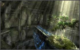 Następnie ponownie zaczep linkę o metalowe kółko i przeskocz na gzyms znajdujący się u podstawy mostu - Coastal Thailand - The Ancient World | Solucja Tomb Raider Underworld - Tomb Raider: Underworld - poradnik do gry