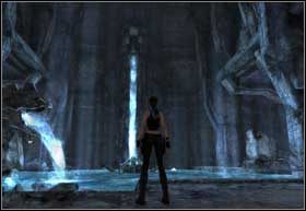 Przeskocz przez głazy i idź piechotą przed siebie, a znajdziesz się w ostatniej komnacie, wypełnionej częściowa zabójczą cieczą - Southern Mexico - The Midgard Serpent (cz.3) | Solucja Tomb Raider Underworld - Tomb Raider: Underworld - poradnik do gry