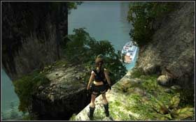 [30] Wejdź na szczyt klifu i spójrz w lewo, tak, abyś zobaczył motorówkę - Coastal Thailand - Remnants | Sekrety Tomb Raider Underworld - Tomb Raider: Underworld - poradnik do gry