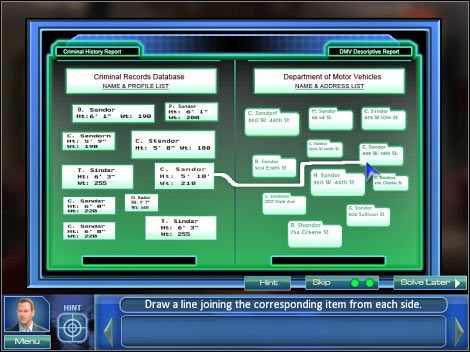 Druga mini-gra: Kliknij na prawym górnym komputerze (punkt 2) - Crime lab #2 | Odcinek 1 | CSI NY - CSI: NY - poradnik do gry