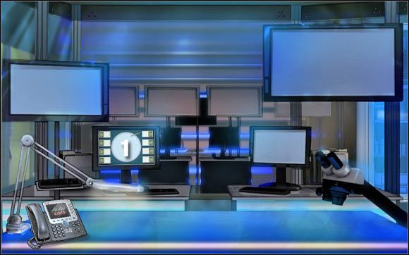 Pierwsza mini-gra: Kliknij na lewym dolnym komputerze (punkt 1) - Crime lab #5 | Odcinek 1 | CSI NY - CSI: NY - poradnik do gry