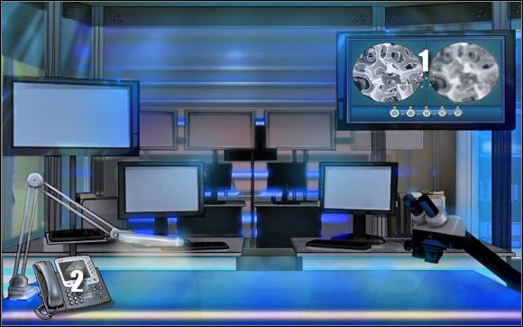 Pierwsza mini-gra: Kliknij na prawym górnym komputerze (punkt 1) - Crime lab #6 | Odcinek 1 | CSI NY - CSI: NY - poradnik do gry