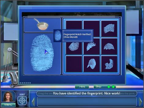 Czwarta mini-gra: Kliknij na prawym dolnym komputerze (punkt 2) - Crime lab | Odcinek 2 | CSI NY - CSI: NY - poradnik do gry