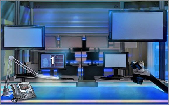 Pierwsza mini-gra: Kliknij na lewym dolnym komputerze (punkt 1) - Crime lab #4 | Odcinek 3 | CSI NY - CSI: NY - poradnik do gry