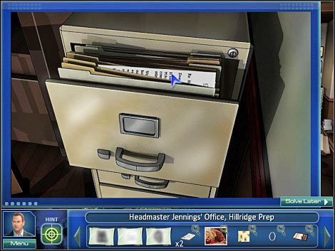 Możesz nareszcie porozmawiać z dyrektorem Jenningsem - Headmaster Jennings office, Hillridge Prep | Odcinek 4 | CSI NY - CSI: NY - poradnik do gry