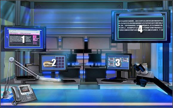 Pierwsza mini-gra: Kliknij na lewym górnym komputerze (punkt 1) - Crime lab #4 | Odcinek 4 | CSI NY - CSI: NY - poradnik do gry