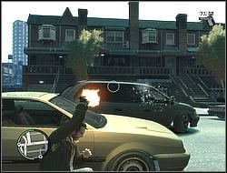 Wciskając sam lewy przycisk myszy Niko strzelać będzie na ślepo, cały czas pozostając za zasłoną - Krycie się za zasłonami | Podstawy | Grand Theft Auto IV - Grand Theft Auto IV - poradnik do gry