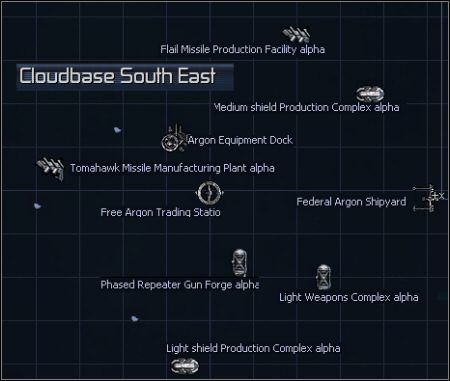 5 - Circle of Labour, Claritys End, Cloudbase North West, Cloudbase South East, Cloudbase South West | Galaktyka - X3 Konflikt Terrański - poradnik do gry
