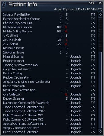 Patrz: Legends Home (ten sam zestaw dostępnych statków) - Circle of Labour, Claritys End, Cloudbase North West, Cloudbase South East, Cloudbase South West | Galaktyka - X3 Konflikt Terrański - poradnik do gry