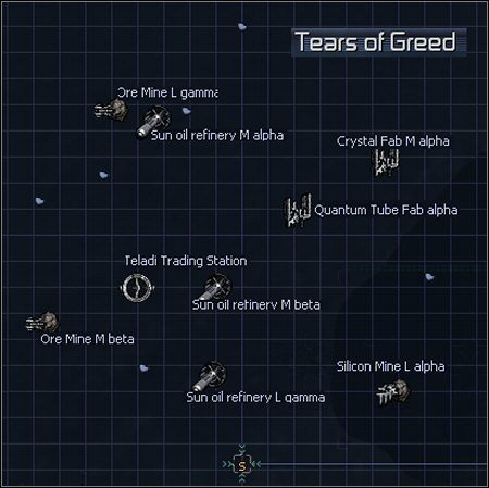 1 - Tears of Greed, Teladi Gain, Tharkas Sun, The Hole, The Moon, The Shallows | Galaktyka - X3 Konflikt Terrański - poradnik do gry