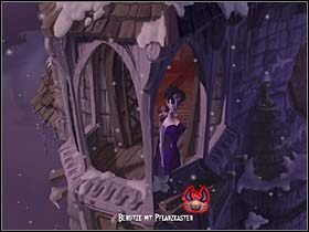 Stwierdza, że przetrwało w niej kilka cebulek kwiatów, jednak przydałoby im się więcej ziemi - Most, hol, sypialnia, balkon - Zamek Warg - A Vampyre Story - poradnik do gry