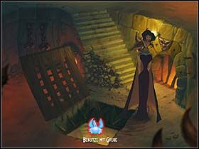 Powraca do zamku i kieruje się do lochu - Most, krucze gniazdo, loch - Zamek Warg - A Vampyre Story - poradnik do gry