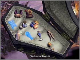 Teraz dziewczyna zlatuje na most i próbuje dogadać się z głową Rufusa - Most, krucze gniazdo, loch - Zamek Warg - A Vampyre Story - poradnik do gry