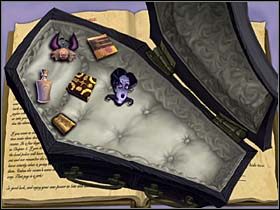 Po skończonej rozmowie z konstablem nasza bohatera kieruje się w prawo, do przyczepy Madame Strigo - Brzeg jeziora, przyczepa Cyganki, cmentarz - Miasteczko Vlad's Landing - A Vampyre Story - poradnik do gry