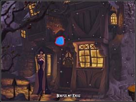 Następnie wchodzi do stajni i przygląda się koniowi z unieruchomioną nogą - Stajnia, salon modystki - Miasteczko Vlad's Landing - A Vampyre Story - poradnik do gry