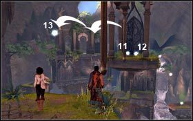 Po walce zbierz wszystkie widoczne Ziarna Światła, z dostaniem się do których nie powinieneś mieć żadnych problemów - Pieczara - Ziarna Światła | Pałac Królewski | Prince of Persia - Prince of Persia - poradnik do gry