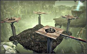Wskocz na drewnianą ścianę po lewej, a z niej na pierwszą z czterech ruchomych platform - Place Budowy | Dolina | Prince of Persia - Prince of Persia - poradnik do gry