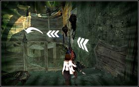 Poczekaj, aż maszyna zatrzyma się umożliwiając przejście i natychmiast przeskocz na jej drugą stronę - Maszyny | Dolina | Prince of Persia - Prince of Persia - poradnik do gry