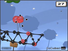 Kładka obowiązkowo powinna trzymać poziom, bowiem góry ekranu i na jego dole rozlokowane są groźne kolce - Fistys Bog | Rozdział 1 | World of Goo - World of Goo - poradnik do gry