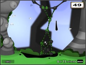 Na dół dostaniesz się budując drabinę z zielonych goo (48 ) - Chain | Rozdział 1 | World of Goo - World of Goo - poradnik do gry