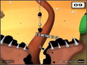 Kiedy znajdziesz się na wysokości śpiącego skupiska, opuść konstrukcję (7 ) - Fly Away Little Ones | Rozdział 2 | World of Goo - World of Goo - poradnik do gry