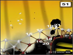 Na obrazkach (50 , 51 ) widzisz nałożone na spojenia cyfry, które odzwierciedlają kolejność wykonywania poszczególnych wiązań - Incineration Destination | Rozdział 3 | World of Goo - World of Goo - poradnik do gry