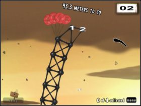 Na jednej z zawieszonych w powietrzu wysepek, masz do zagospodarowania wieżę z czarnych goo, którą z odrobiną szczęścia przetransportujemy do wyjścia - Infesty the Worm | Epilog | World of Goo - World of Goo - poradnik do gry