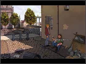 Znajome miejsce przywołuje wspomnienia, otrząsnąwszy się z których, George kieruje się wreszcie w górę po schodkach (tych bardziej z lewej) - Montfaucon | Paryż | Broken Sword 2,5 The Return of the Templars - Broken Sword 2,5: The Return of the Templars - poradnik do gry