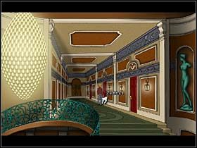 Wewnątrz rozmawia z chłopczykiem bawiącym się gumową piłeczką i w trakcie tej zajmującej konwersacji, dowiaduje się, że malec jest synem szukanego przez niego Ferdinanda Irvinea oraz że tatuś jest chwilowo nieobecny - Hotel Ubu | Paryż | Broken Sword 2,5 The Return of the Templars - Broken Sword 2,5: The Return of the Templars - poradnik do gry